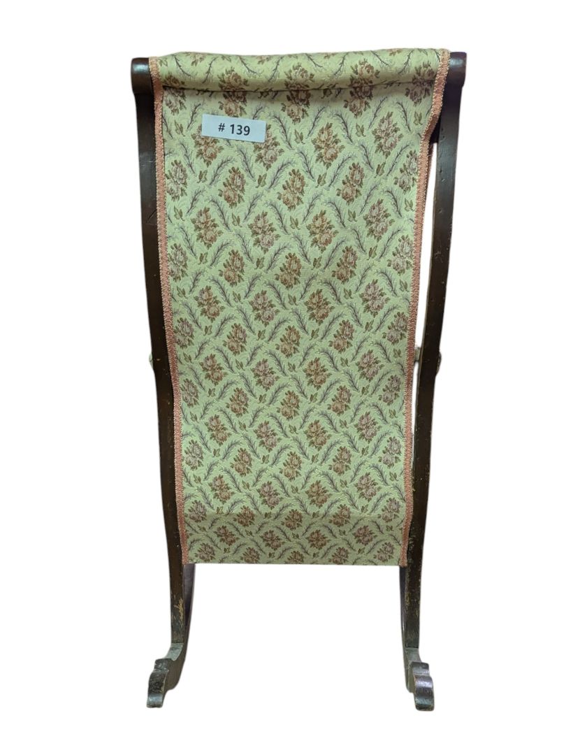 Antique Upholstered Victorian Wooden Rocking Chair
