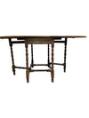 Antique Solid Wood Drop-Leaf Dining Table