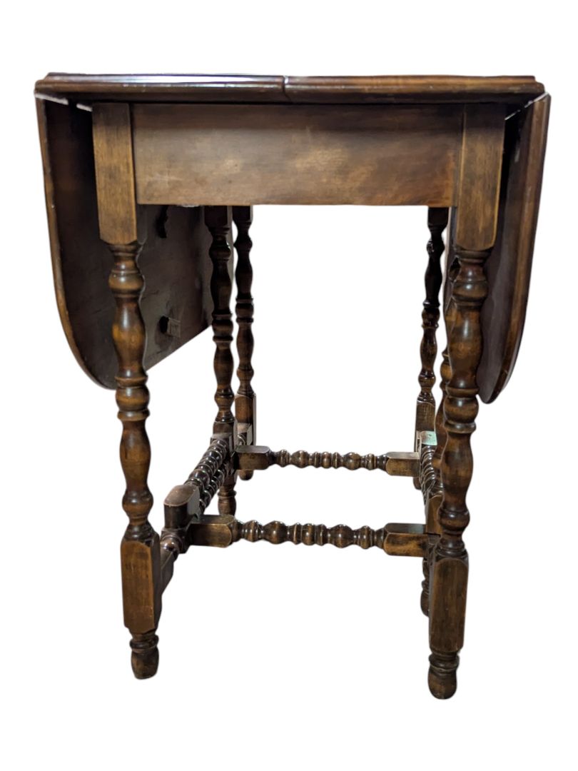 Antique Solid Wood Drop-Leaf Dining Table