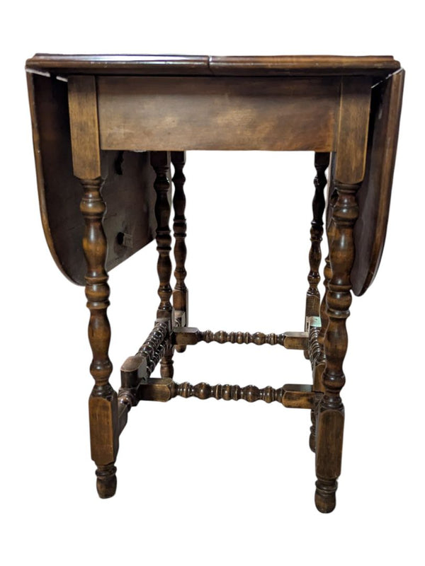 Antique Solid Wood Drop-Leaf Dining Table