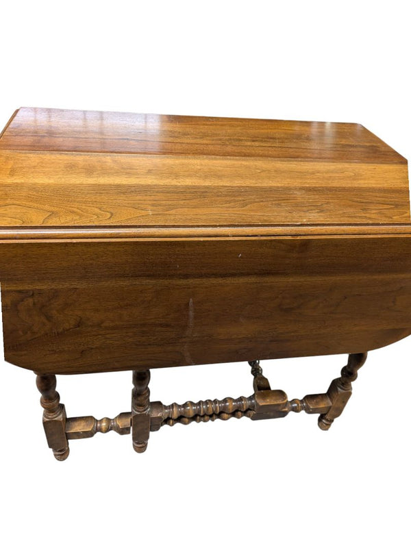 Antique Solid Wood Drop-Leaf Dining Table