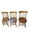 Set of Three Vintage Wooden Windsor-Style Chairs
