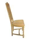 Antique Carved Wooden Side Chair with Barley Twist Legs