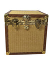 Vintage Wicker Storage Trunk with Brass Hardware