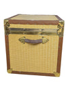 Vintage Wicker Storage Trunk with Brass Hardware