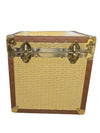 Vintage Wicker Storage Trunk with Brass Hardware