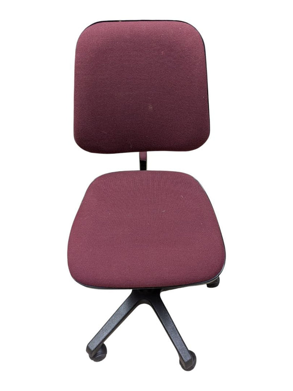 Burgundy Upholstered Swivel Office Chair