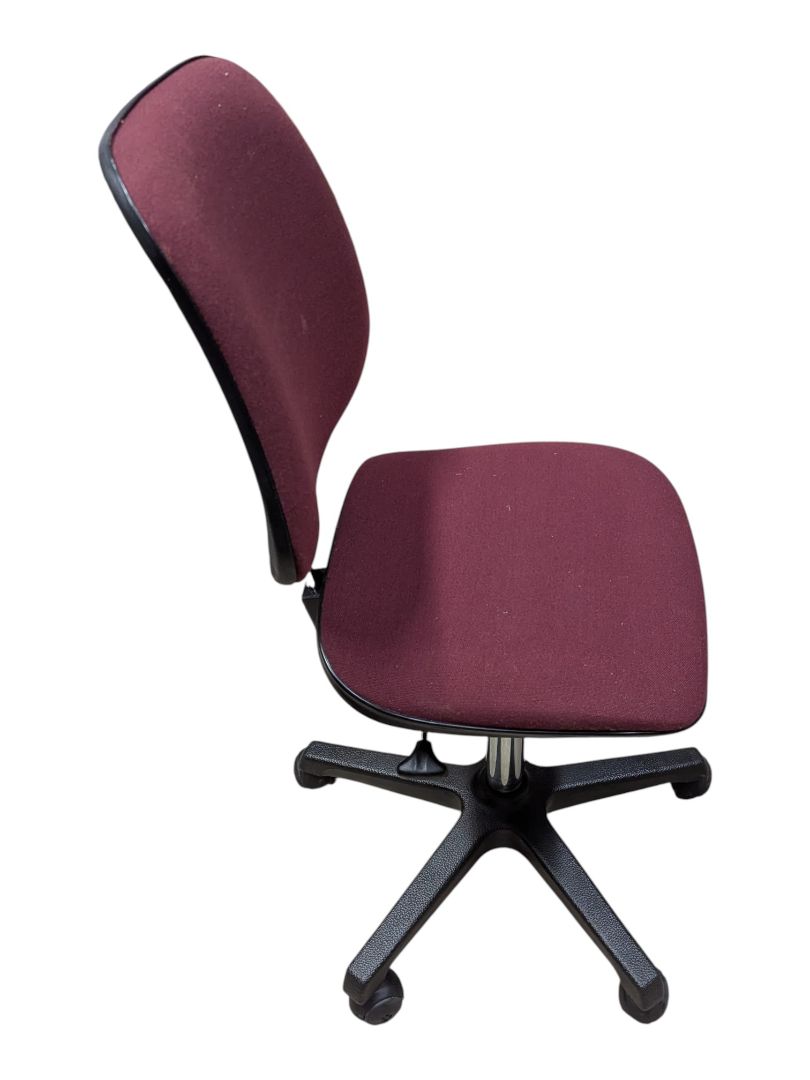 Burgundy Upholstered Swivel Office Chair