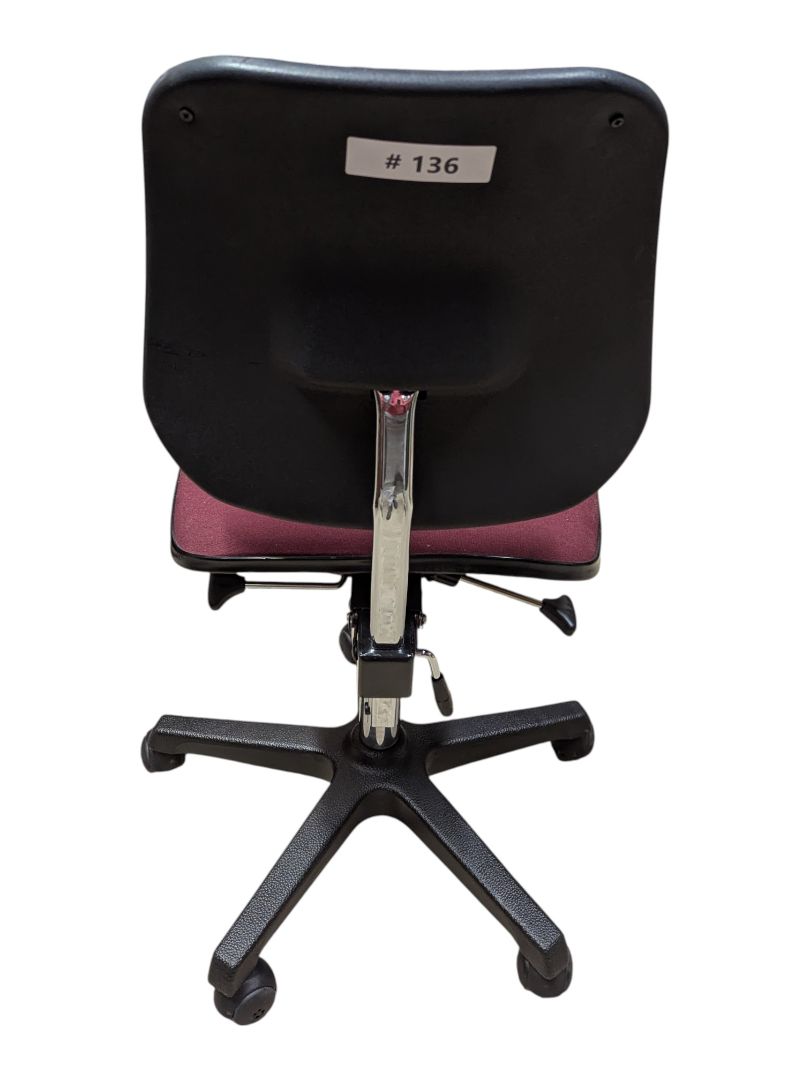 Burgundy Upholstered Swivel Office Chair