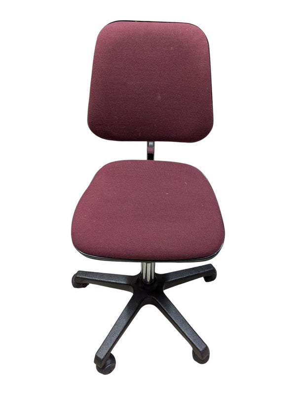 Burgundy Upholstered Swivel Office Chair