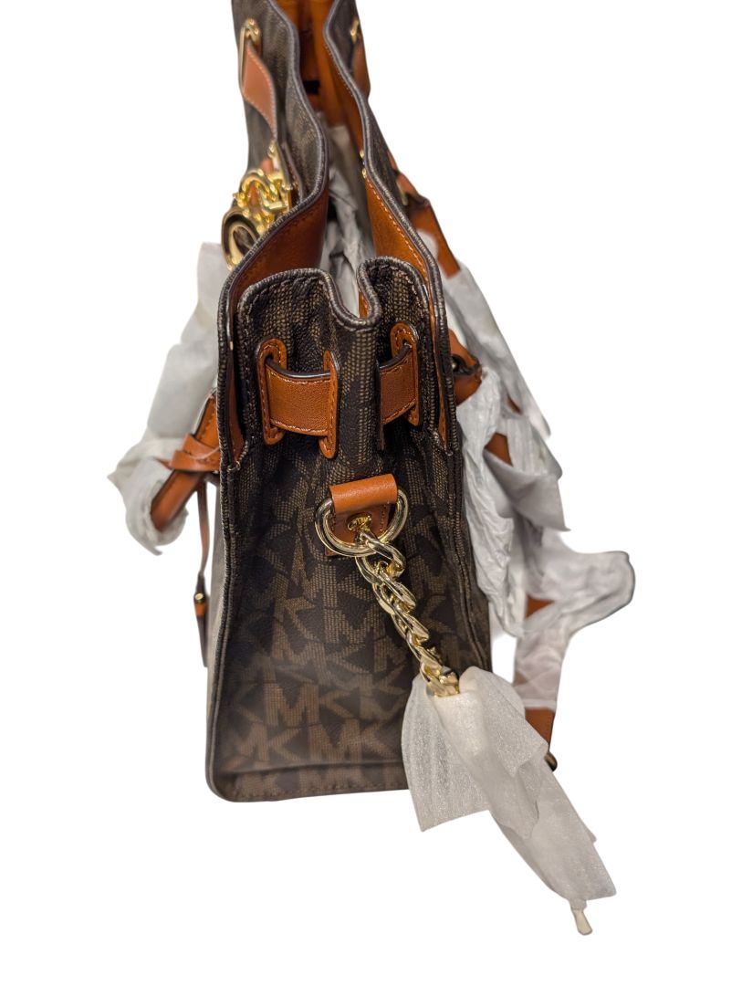 Michael Kors Hamilton Large Brown Logo Tote Handbag