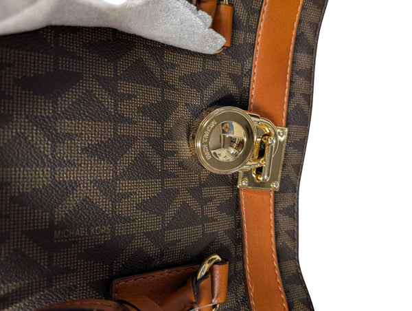 Michael Kors Hamilton Large Brown Logo Tote Handbag