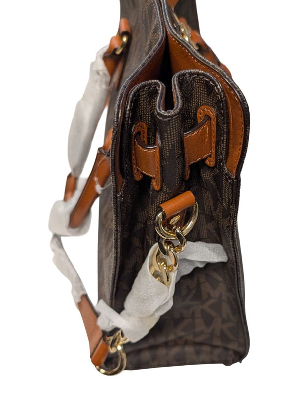 Michael Kors Hamilton Large Brown Logo Tote Handbag