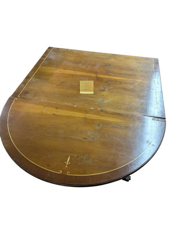 Antique Drop-Leaf Pedestal Dining Table