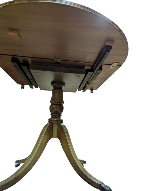 Antique Drop-Leaf Pedestal Dining Table