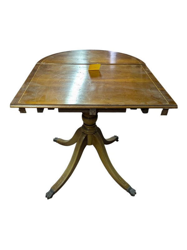 Antique Drop-Leaf Pedestal Dining Table