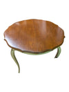 Elegant Round Wood Dining Table with Scalloped Edge
