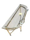 Vintage Gold-Toned Metal & Glass Console Table