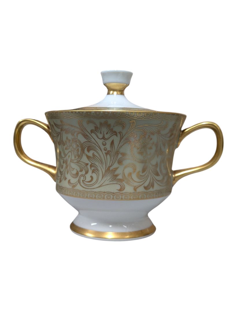Sango “Versailles” Fine China Dinnerware Set – Gold Scroll Pattern