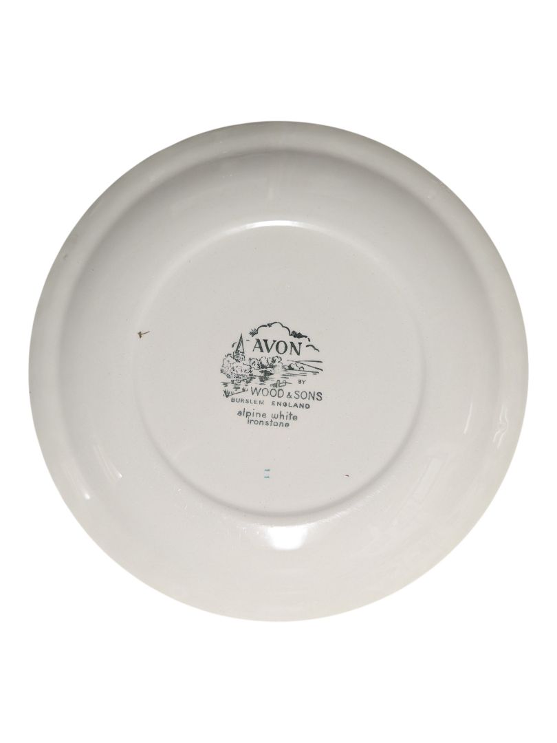 Avon by Wood & Sons “Alpine White” Ironstone Dinner Plate