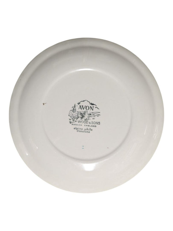 Avon by Wood & Sons “Alpine White” Ironstone Dinner Plate