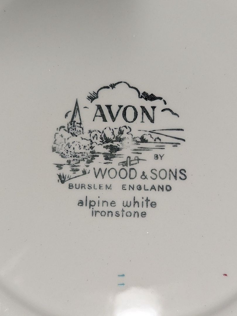 Avon by Wood & Sons “Alpine White” Ironstone Dinner Plate