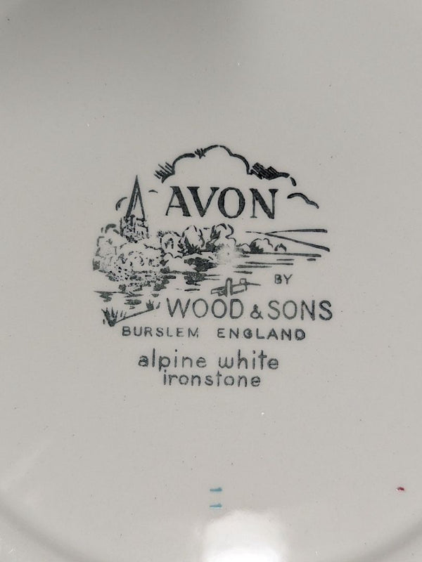 Avon by Wood & Sons “Alpine White” Ironstone Dinner Plate