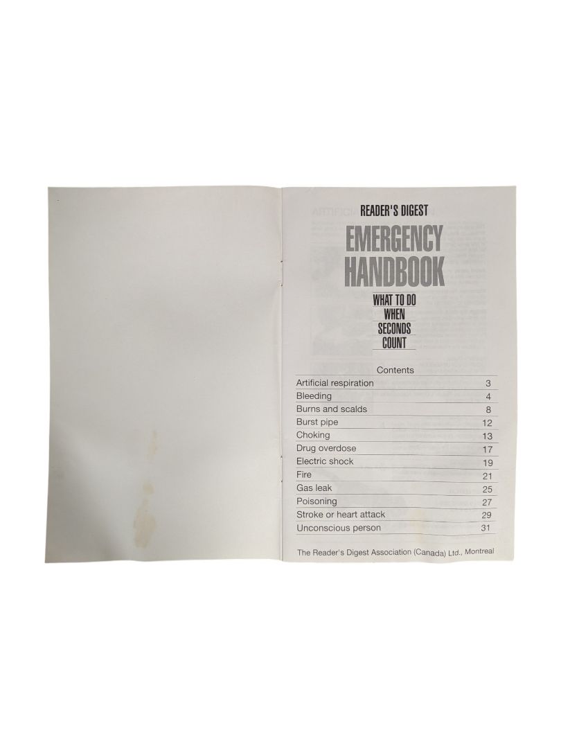 Reader’s Digest Emergency Handbook: What to Do When Seconds Count