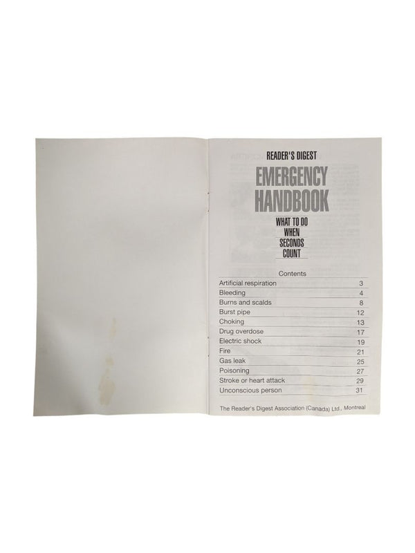 Reader’s Digest Emergency Handbook: What to Do When Seconds Count