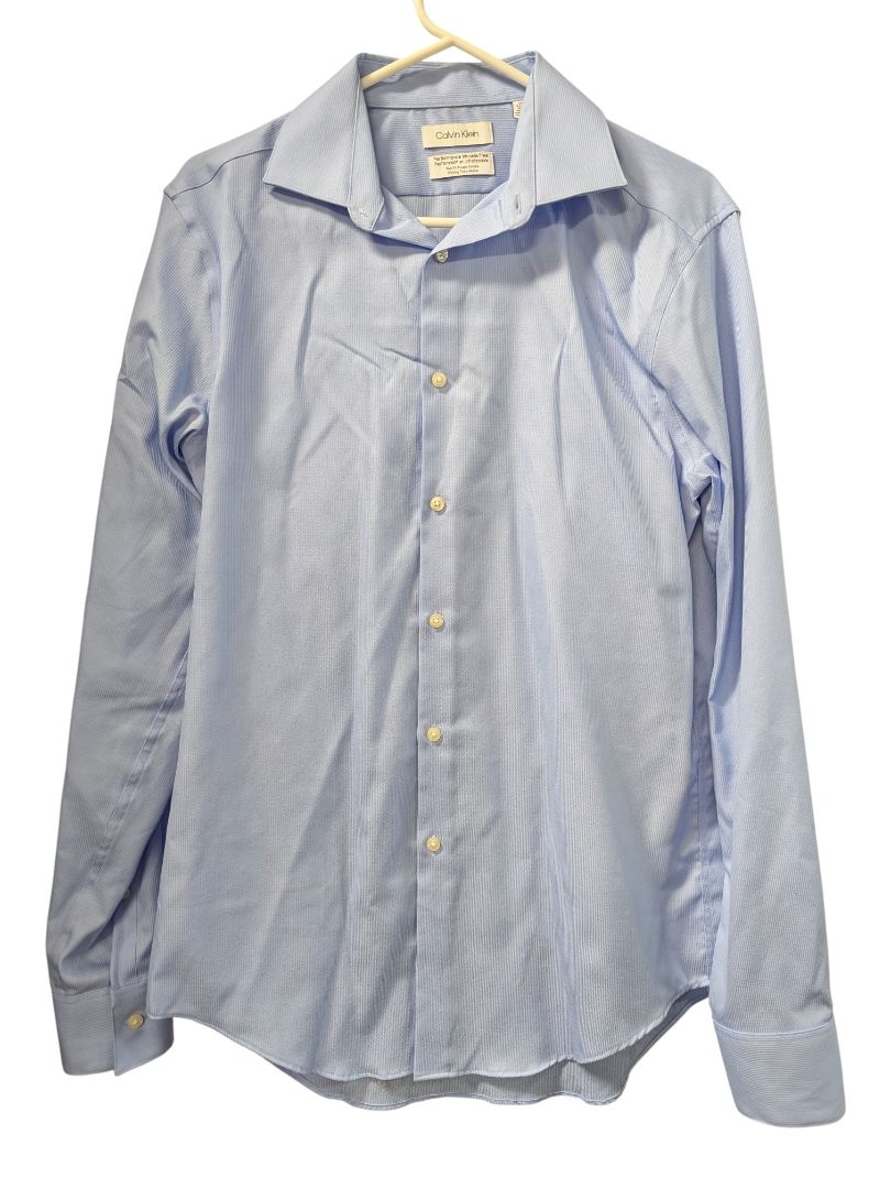 Calvin Klein Performance Wrinkle-Free Slim Fit Dress Shirt – Light Blue