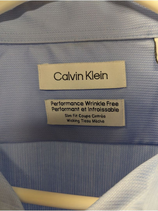 Calvin Klein Performance Wrinkle-Free Slim Fit Dress Shirt – Light Blue
