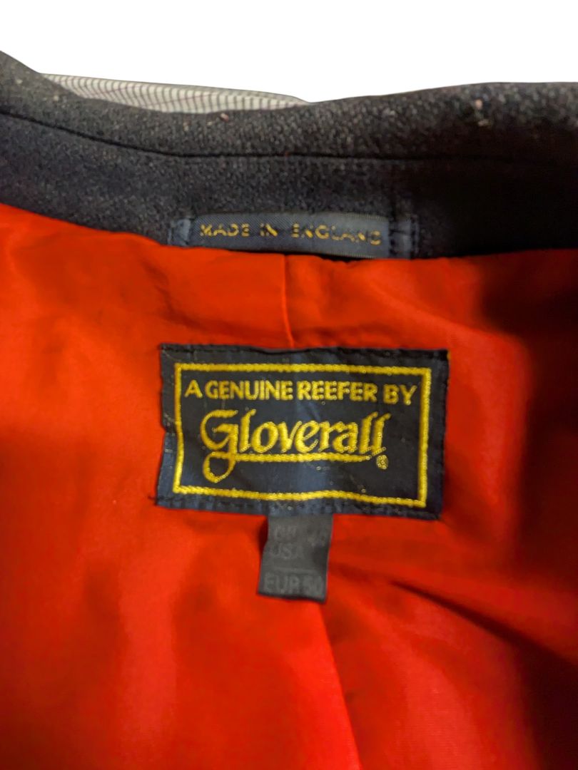 Gloverall “A Genuine Reefer” Wool Peacoat – Black with Red Lining