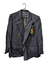 Yves Saint Laurent Navy Blazer with Crest and Tie
