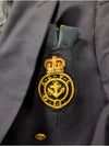 Yves Saint Laurent Navy Blazer with Crest and Tie