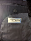 Yves Saint Laurent Navy Blazer with Crest and Tie