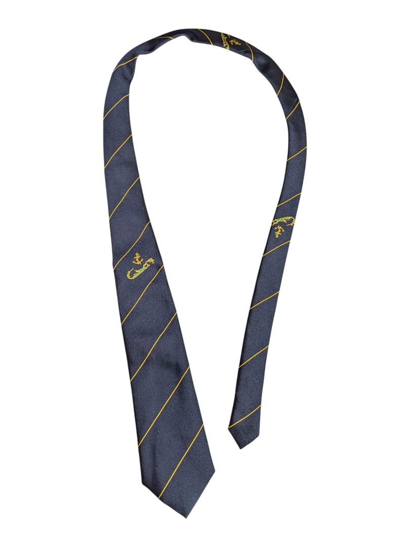 Yves Saint Laurent Navy Blazer with Crest and Tie