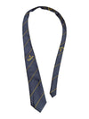 Yves Saint Laurent Navy Blazer with Crest and Tie