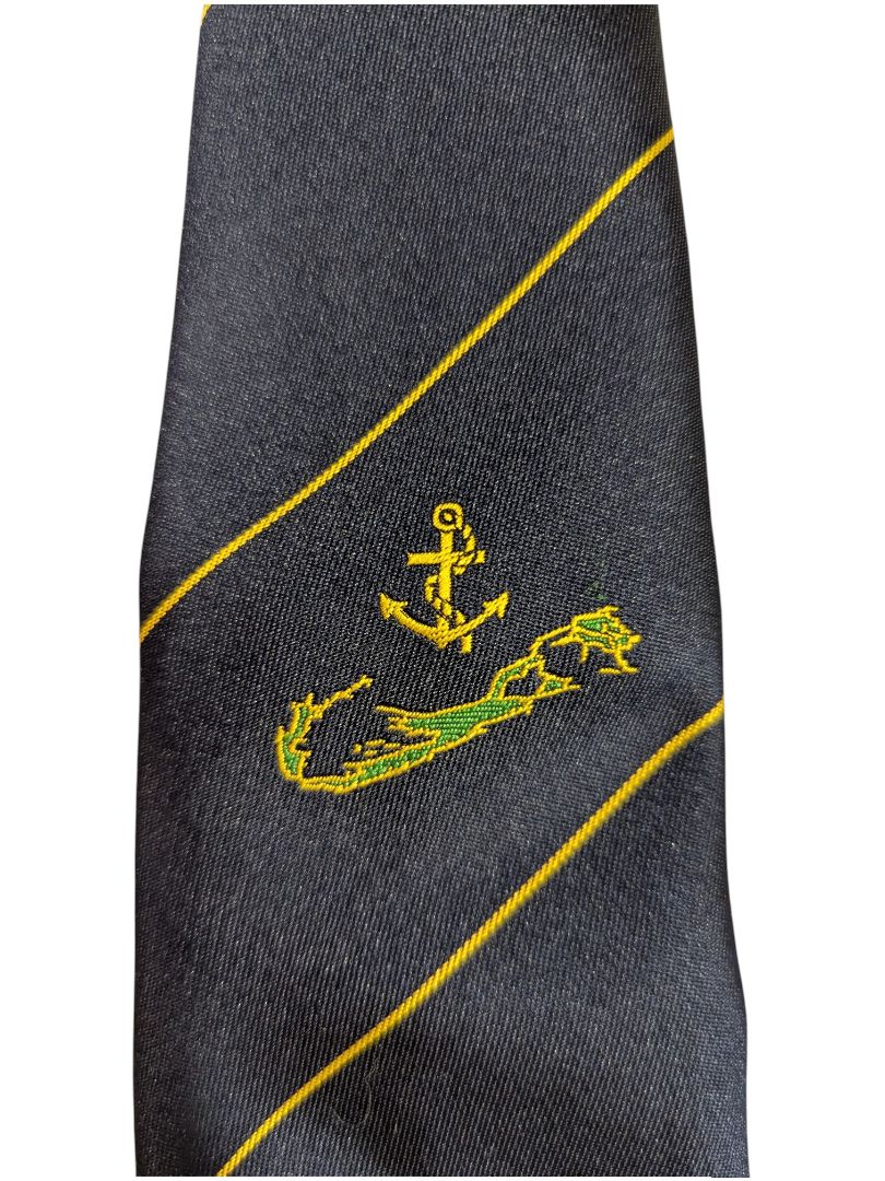 Yves Saint Laurent Navy Blazer with Crest and Tie
