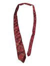 Signor Angelo 100% Silk Necktie – Red with Green Stripe & Floral Motif