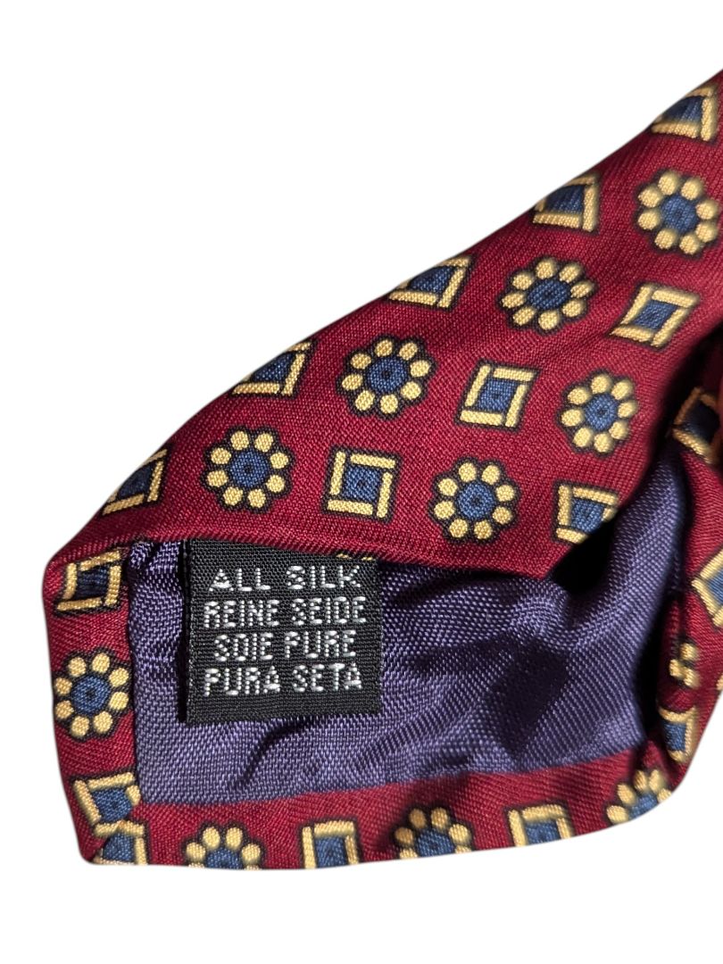 Signature Angelo Red Silk Patterned Tie