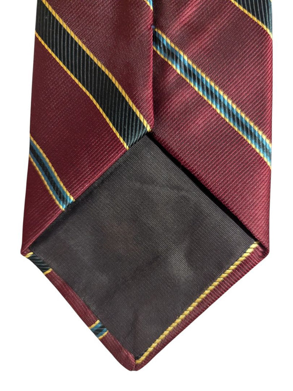 Giancarlo Collection Burgundy Striped Silk Tie