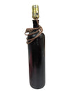 Vintage Hand-Painted Black Glass Bottle Table Lamp