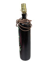 Vintage Hand-Painted Black Glass Bottle Table Lamp