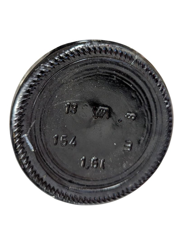 Vintage Hand-Painted Black Glass Bottle Table Lamp