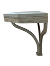 Distressed Wood Wall Console Shelf with Carved Detail