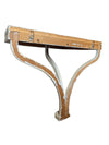 Distressed Wood Wall Console Shelf with Carved Detail