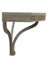 Distressed Wood Wall Console Shelf with Carved Detail