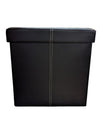 Modern Black Faux Leather Storage Ottoman Cube