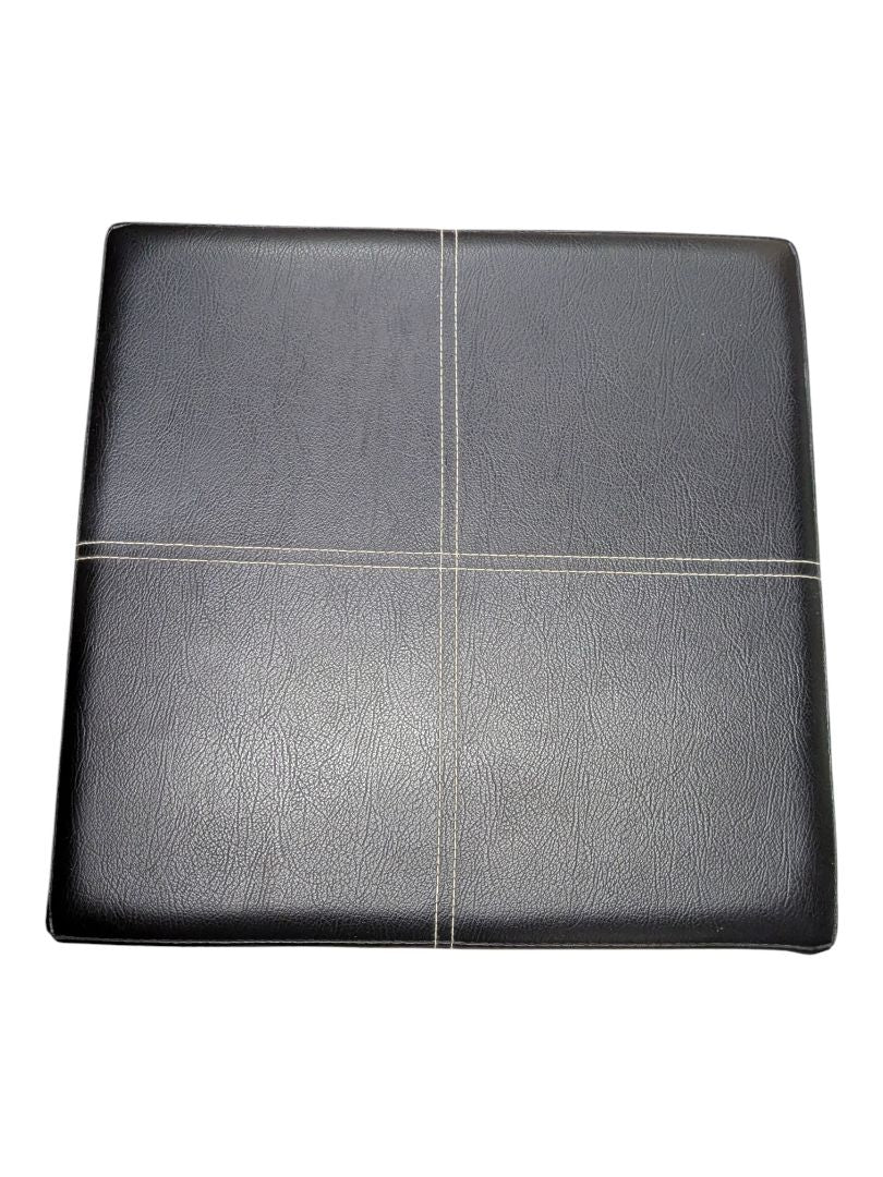 Modern Black Faux Leather Storage Ottoman Cube