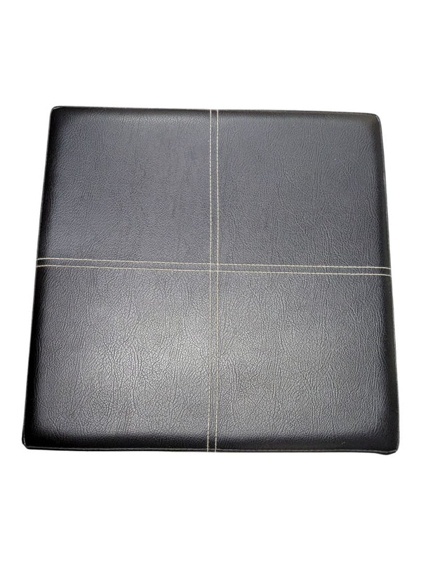 Modern Black Faux Leather Storage Ottoman Cube
